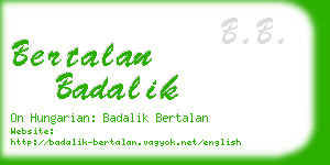 bertalan badalik business card